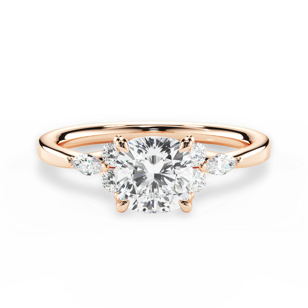 Cynthia Cushion Cut Lab Grown Diamond 18Kt Rose Gold Engagement Ring