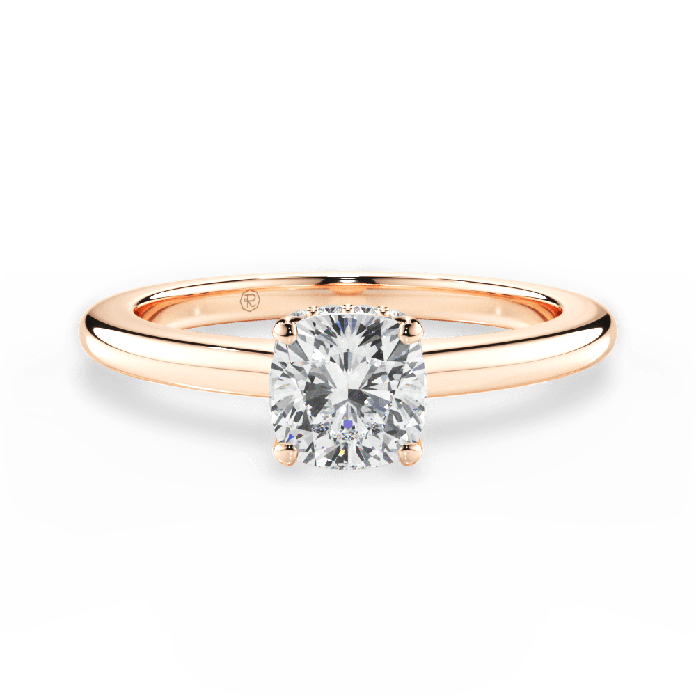 Brianna Cushion Cut Lab Grown Diamond 18Kt Rose Gold Engagement Ring