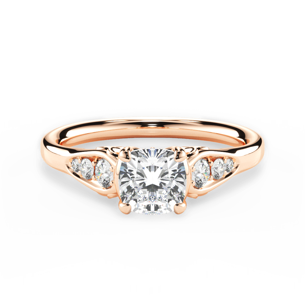 Cecilia Cushion Cut Lab Grown Diamond 18Kt Rose Gold Engagement Ring