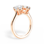 Ellen Emerald Cut Lab Grown Diamond 18Kt Rose Gold Engagement Ring - View 3