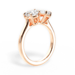 Georgia Emerald Cut Lab Grown Diamond 18Kt Rose Gold Engagement Ring - View 3