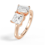 Esther Emerald Cut Lab Grown Diamond 18Kt Rose Gold Engagement Ring - View 4