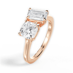 Ellen Emerald Cut Lab Grown Diamond 18Kt Rose Gold Engagement Ring - View 4