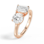 Georgia Emerald Cut Lab Grown Diamond 18Kt Rose Gold Engagement Ring - View 4