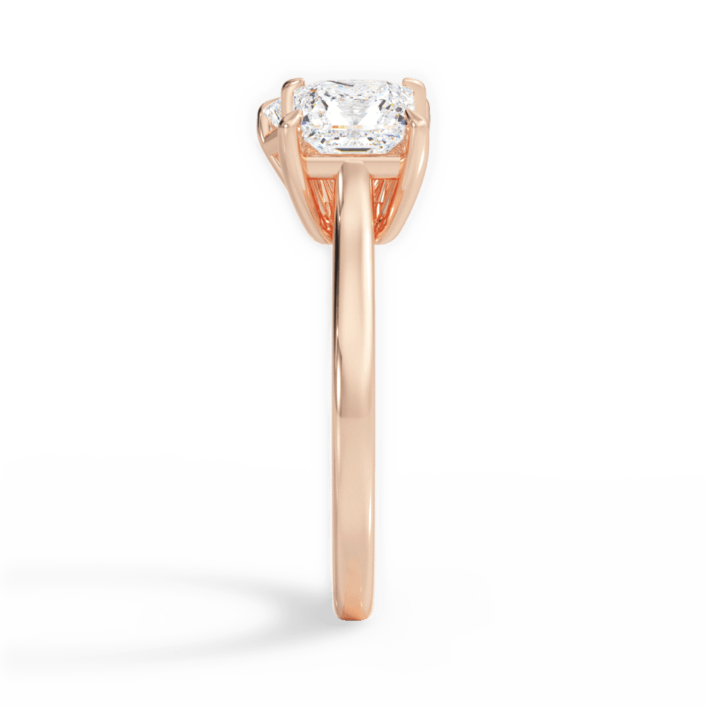 Esther Emerald Cut Lab Grown Diamond 18Kt Rose Gold Engagement Ring - View 2