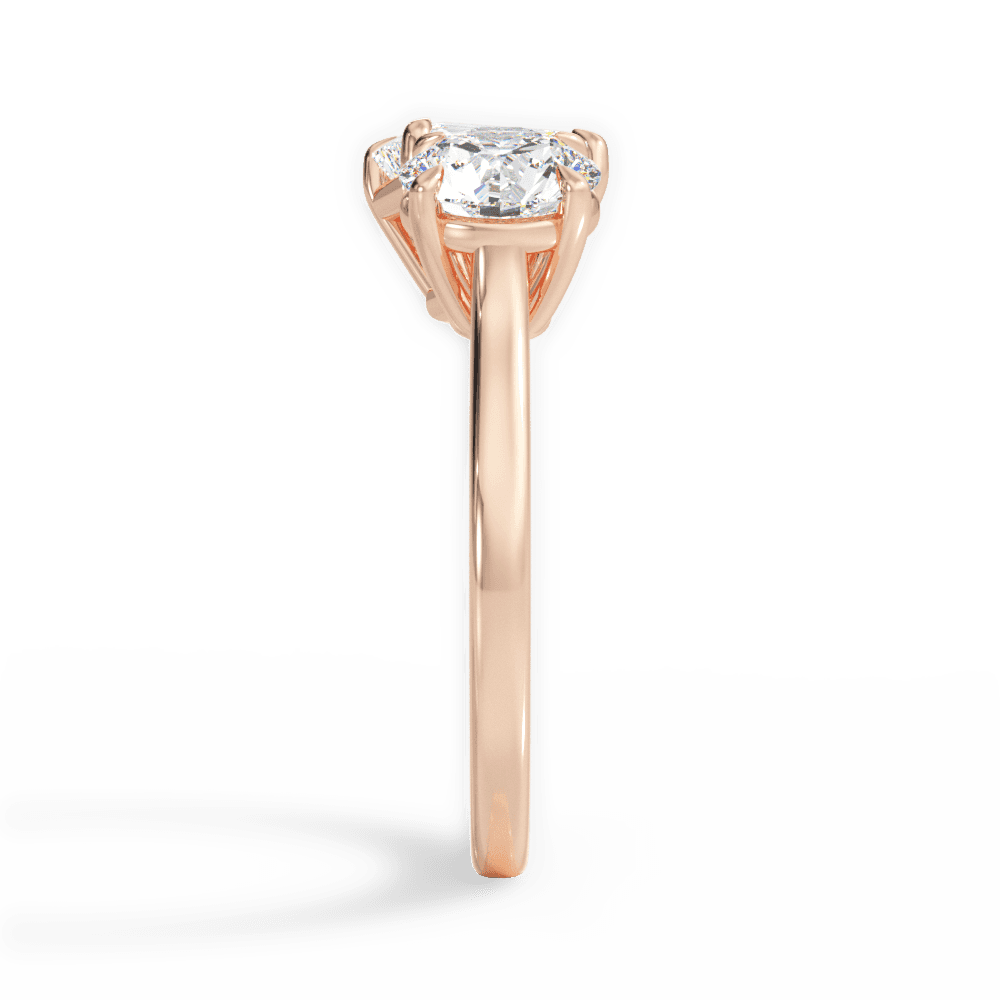 Georgia Emerald Cut Lab Grown Diamond 18Kt Rose Gold Engagement Ring - View 2