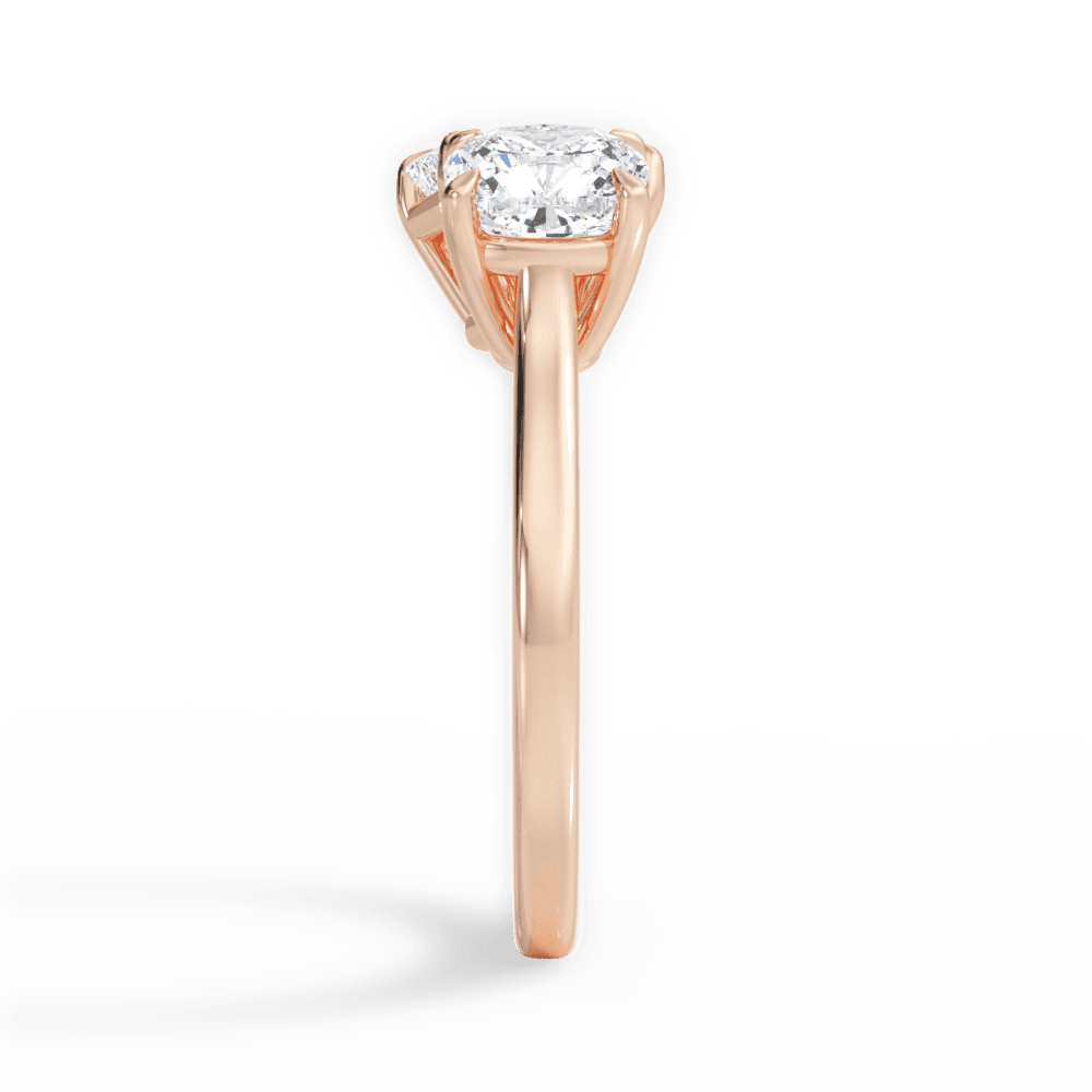 Ellen Emerald Cut Lab Grown Diamond 18Kt Rose Gold Engagement Ring - View 2