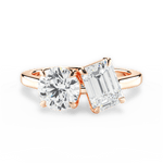 Georgia Emerald Cut Lab Grown Diamond 18Kt Rose Gold Engagement Ring