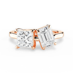 Esther Emerald Cut Lab Grown Diamond 18Kt Rose Gold Engagement Ring