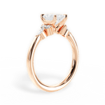 Cynthia Emerald Cut Lab Grown Diamond 18Kt Rose Gold Engagement Ring - View 4