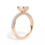 Kylie Emerald Cut Lab Grown Diamond 18Kt Rose Gold Engagement Ring - View 3
