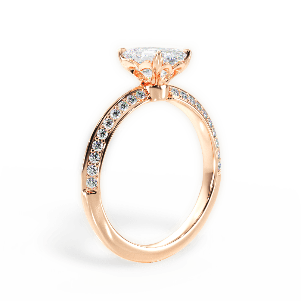 Gail Emerald Cut Lab Grown Diamond 18Kt Rose Gold Engagement Ring - View 2