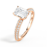 Gail Emerald Cut Lab Grown Diamond 18Kt Rose Gold Engagement Ring - View 4