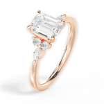 Cynthia Emerald Cut Lab Grown Diamond 18Kt Rose Gold Engagement Ring - View 2