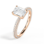 Kristen Emerald Cut Lab Grown Diamond 18Kt Rose Gold Engagement Ring - View 3