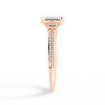 Gail Emerald Cut Lab Grown Diamond 18Kt Rose Gold Engagement Ring - View 3