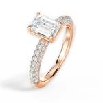 Kylie Emerald Cut Lab Grown Diamond 18Kt Rose Gold Engagement Ring - View 4