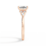 Cynthia Emerald Cut Lab Grown Diamond 18Kt Rose Gold Engagement Ring - View 3