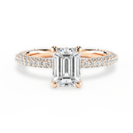 Kristen Emerald Cut Lab Grown Diamond 18Kt Rose Gold Engagement Ring