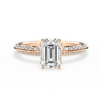 Gail Emerald Cut Lab Grown Diamond 18Kt Rose Gold Engagement Ring