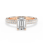 Kylie Emerald Cut Lab Grown Diamond 18Kt Rose Gold Engagement Ring
