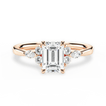 Cynthia Emerald Cut Lab Grown Diamond 18Kt Rose Gold Engagement Ring