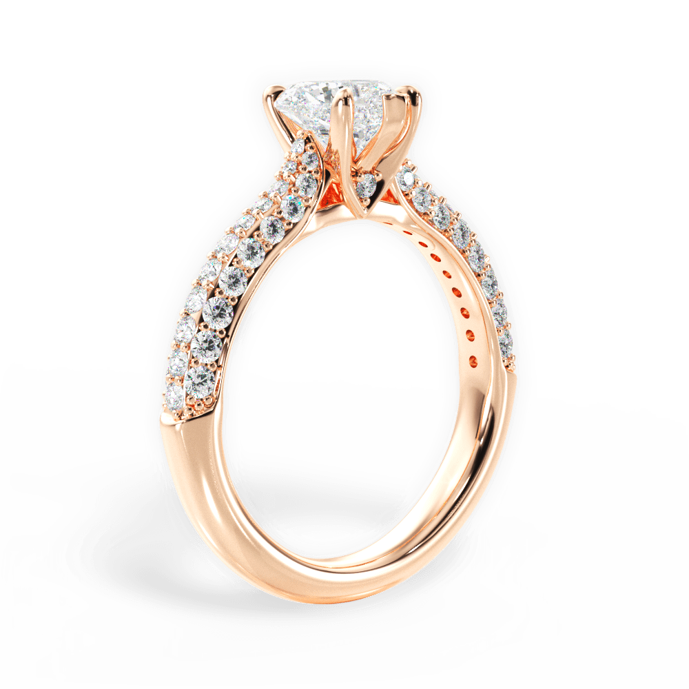 Kira Heart Cut Lab Grown Diamond 18Kt Rose Gold Engagement Ring - View 3