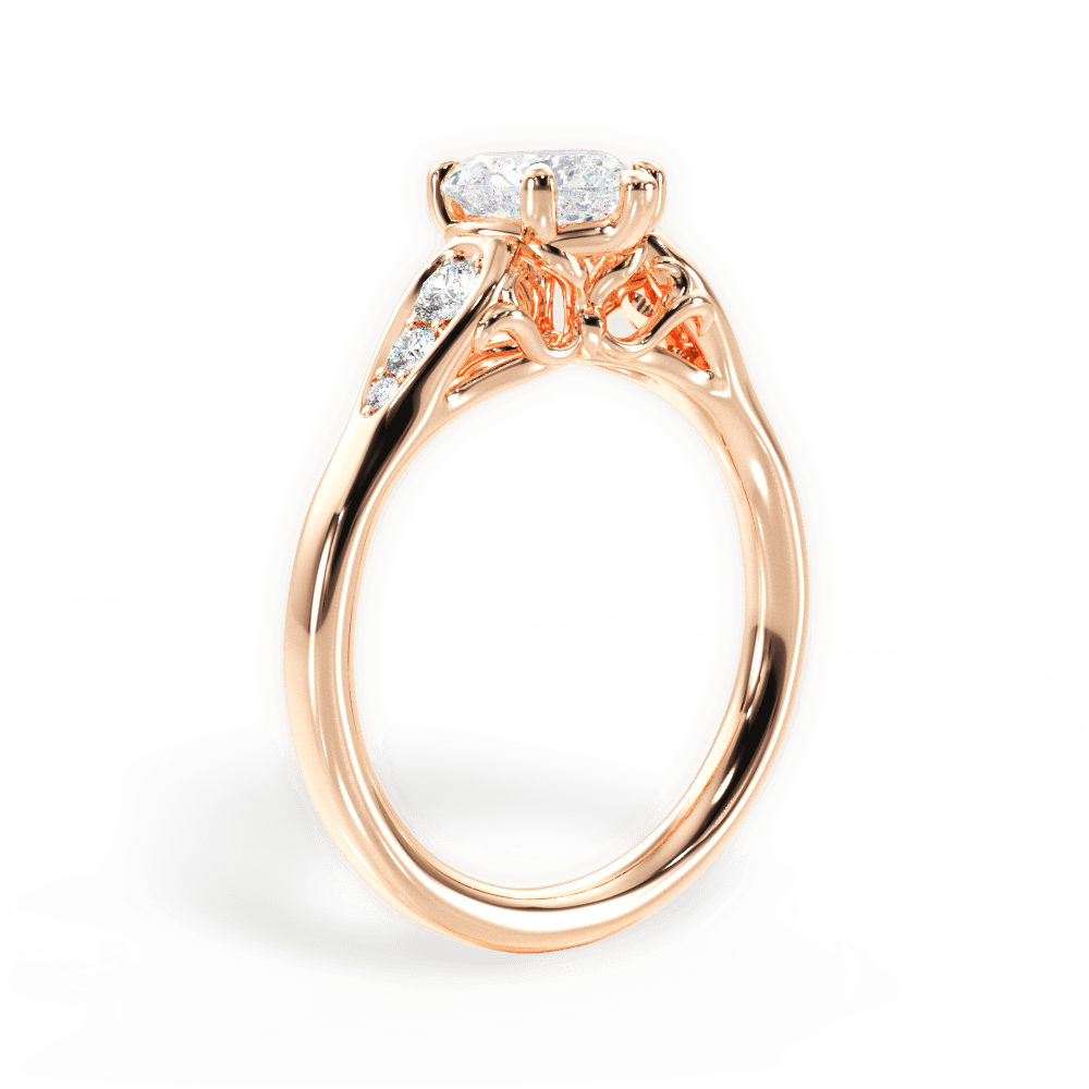 Cecilia Heart Cut Lab Grown Diamond 18Kt Rose Gold Engagement Ring - View 4