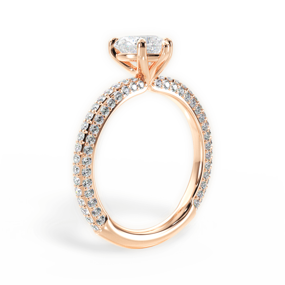Kristen Heart Cut Lab Grown Diamond 18Kt Rose Gold Engagement Ring - View 4