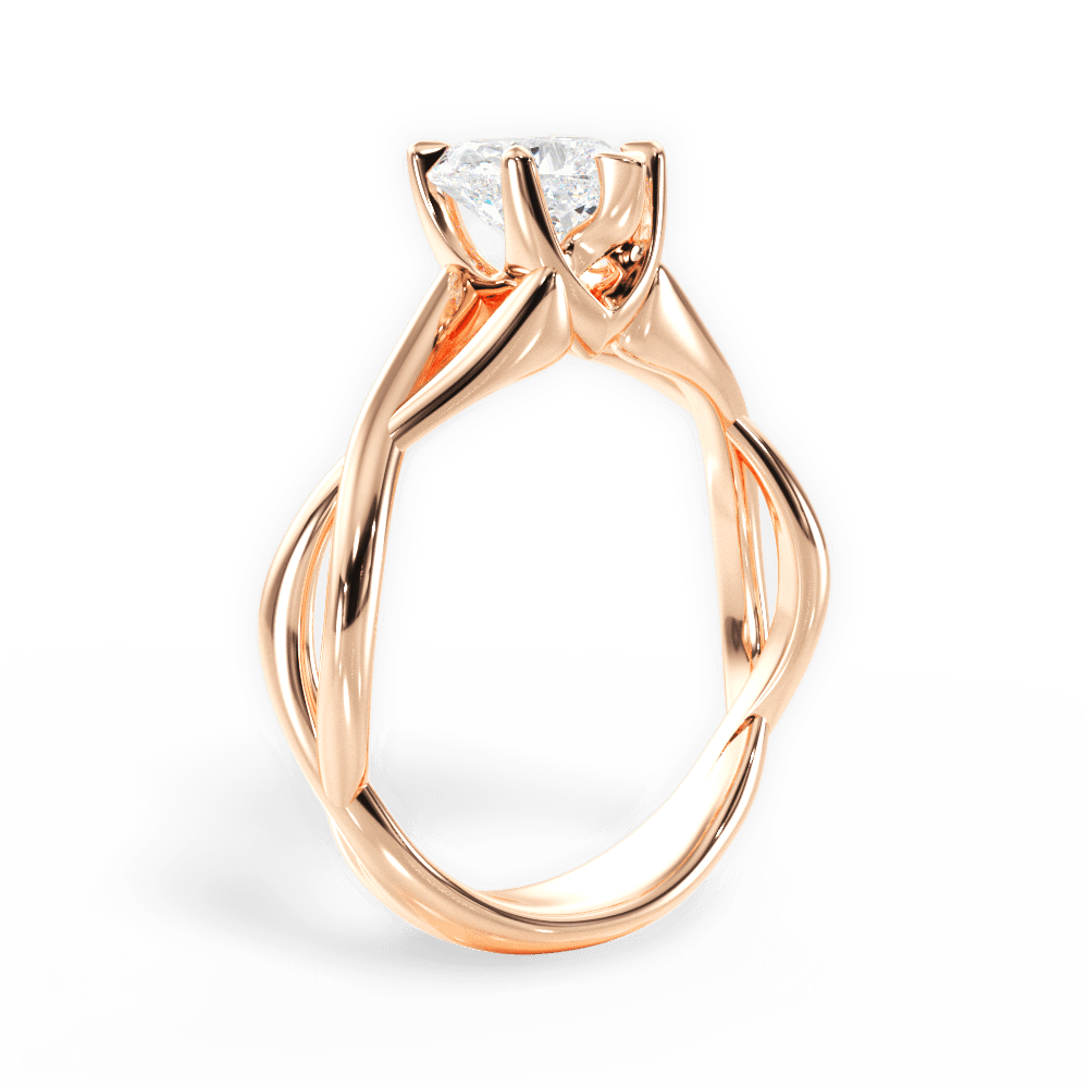 Aubrey Heart Cut Lab Grown Diamond 18Kt Rose Gold Engagement Ring - View 3