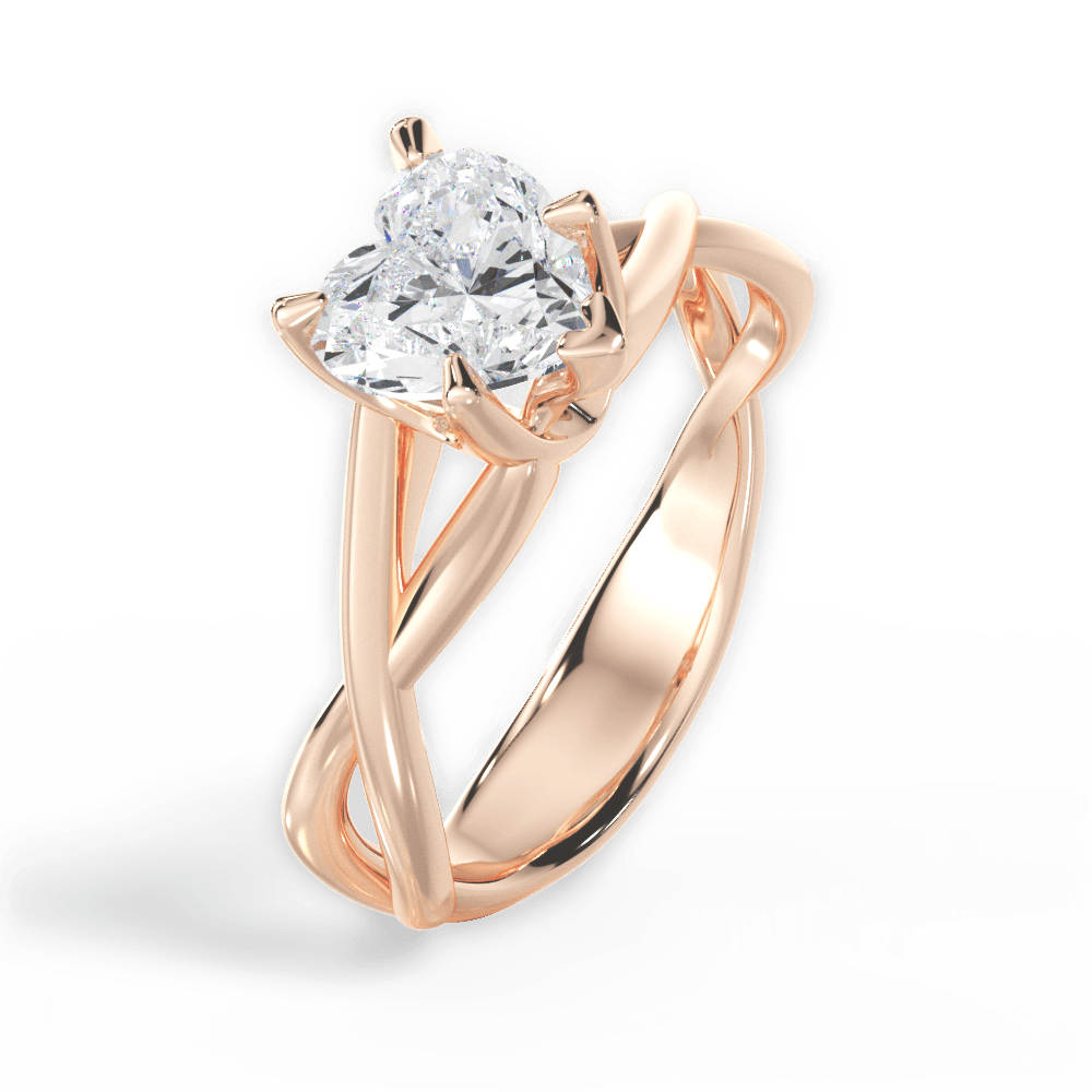 Aubrey Heart Cut Lab Grown Diamond 18Kt Rose Gold Engagement Ring - View 2