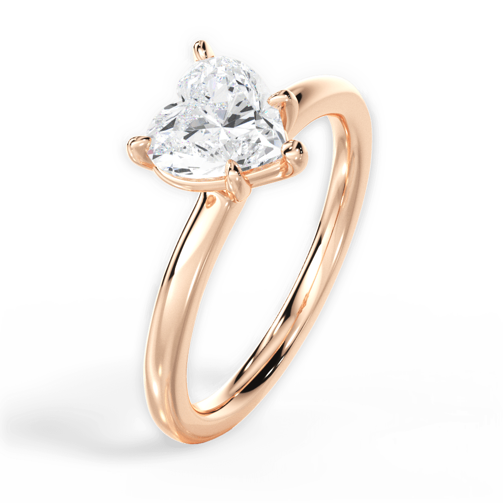 Angela Heart Cut Lab Grown Diamond 18Kt Rose Gold Engagement Ring - View 4