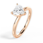 Angela Heart Cut Lab Grown Diamond 18Kt Rose Gold Engagement Ring - View 4