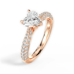 Kira Heart Cut Lab Grown Diamond 18Kt Rose Gold Engagement Ring - View 2