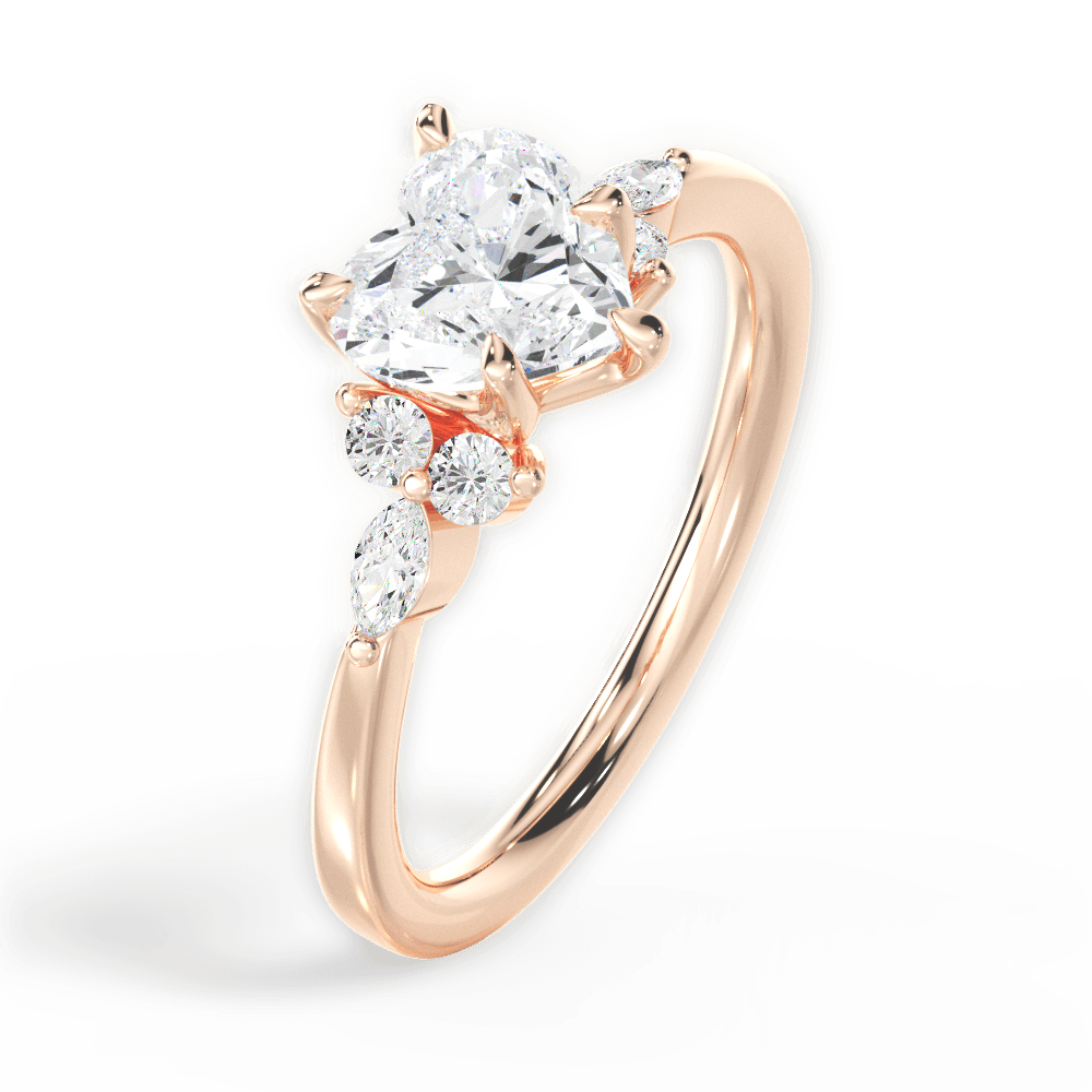Cynthia Heart Cut Lab Grown Diamond 18Kt Rose Gold Engagement Ring - View 2