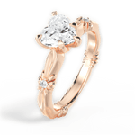 Claire Heart Cut Lab Grown Diamond 18Kt Rose Gold Engagement Ring - View 2