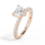 Kristen Heart Cut Lab Grown Diamond 18Kt Rose Gold Engagement Ring - View 3