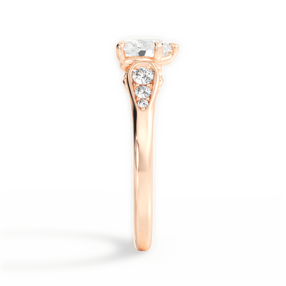 Cecilia Heart Cut Lab Grown Diamond 18Kt Rose Gold Engagement Ring - View 2