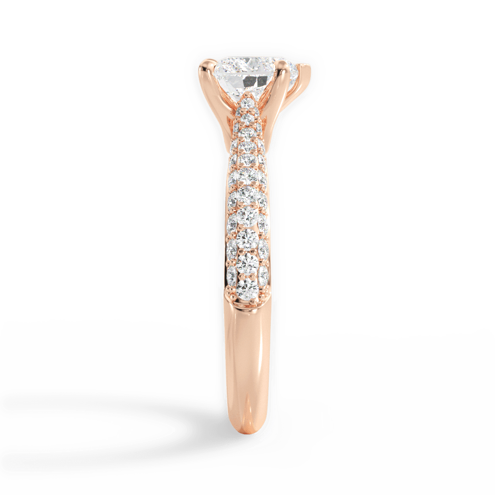Kira Heart Cut Lab Grown Diamond 18Kt Rose Gold Engagement Ring - View 4