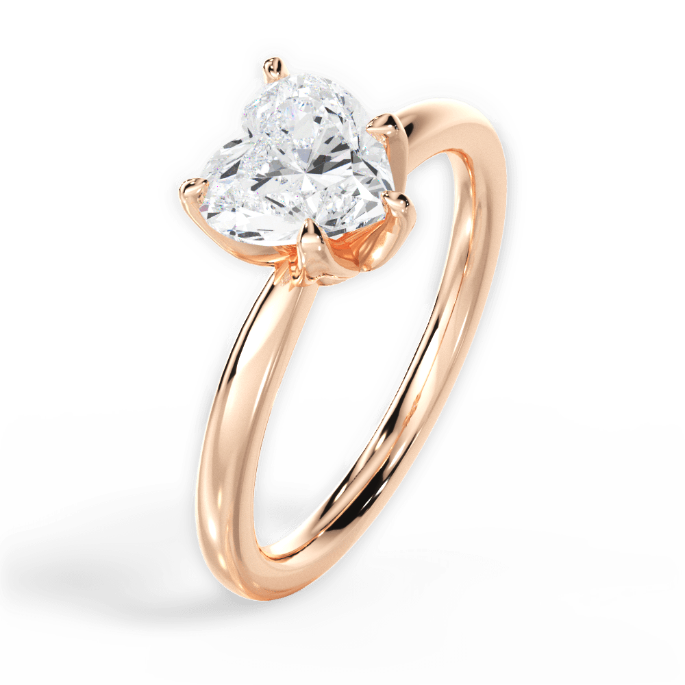 Abigail Heart Cut Lab Grown Diamond 18Kt Rose Gold Engagement Ring - View 2