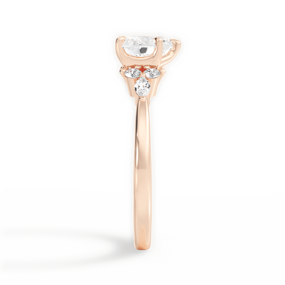 Cynthia Heart Cut Lab Grown Diamond 18Kt Rose Gold Engagement Ring - View 3