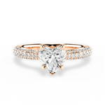 Kira Heart Cut Lab Grown Diamond 18Kt Rose Gold Engagement Ring