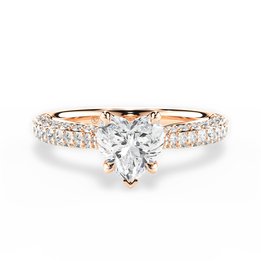 Kira Heart Cut Lab Grown Diamond 18Kt Rose Gold Engagement Ring