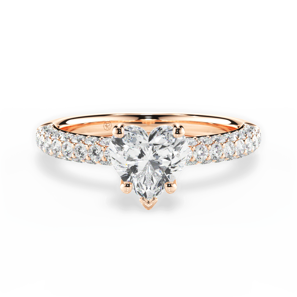 Kylie Heart Cut Lab Grown Diamond 18Kt Rose Gold Engagement Ring