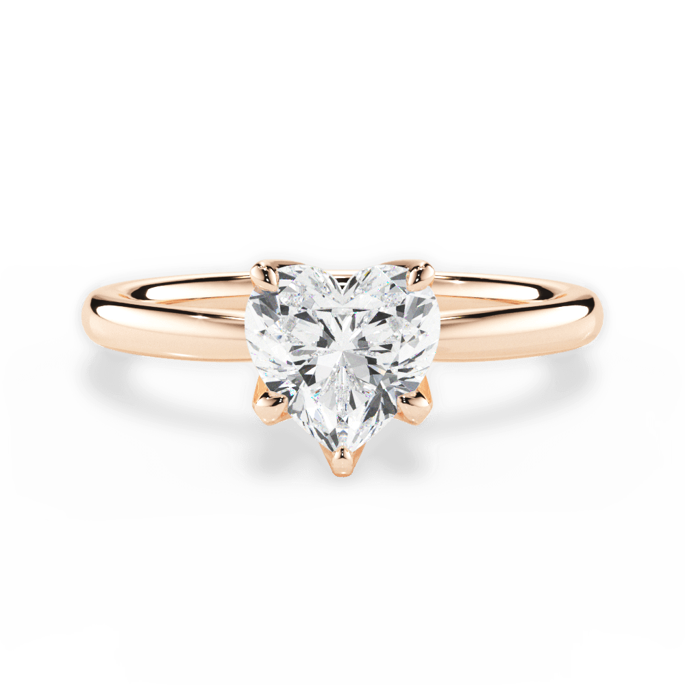 Abigail Heart Cut Lab Grown Diamond 18Kt Rose Gold Engagement Ring