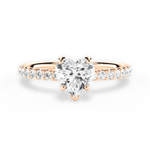 Elsie Heart Cut Lab Grown Diamond 18Kt Rose Gold Engagement Ring