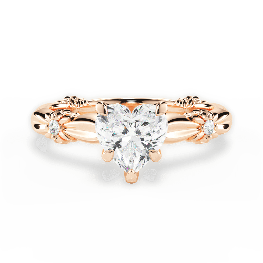 Claire Heart Cut Lab Grown Diamond 18Kt Rose Gold Engagement Ring