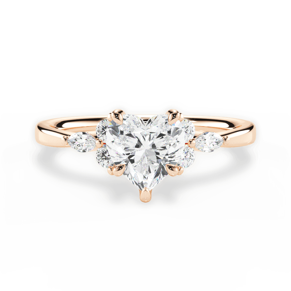 Cynthia Heart Cut Lab Grown Diamond 18Kt Rose Gold Engagement Ring