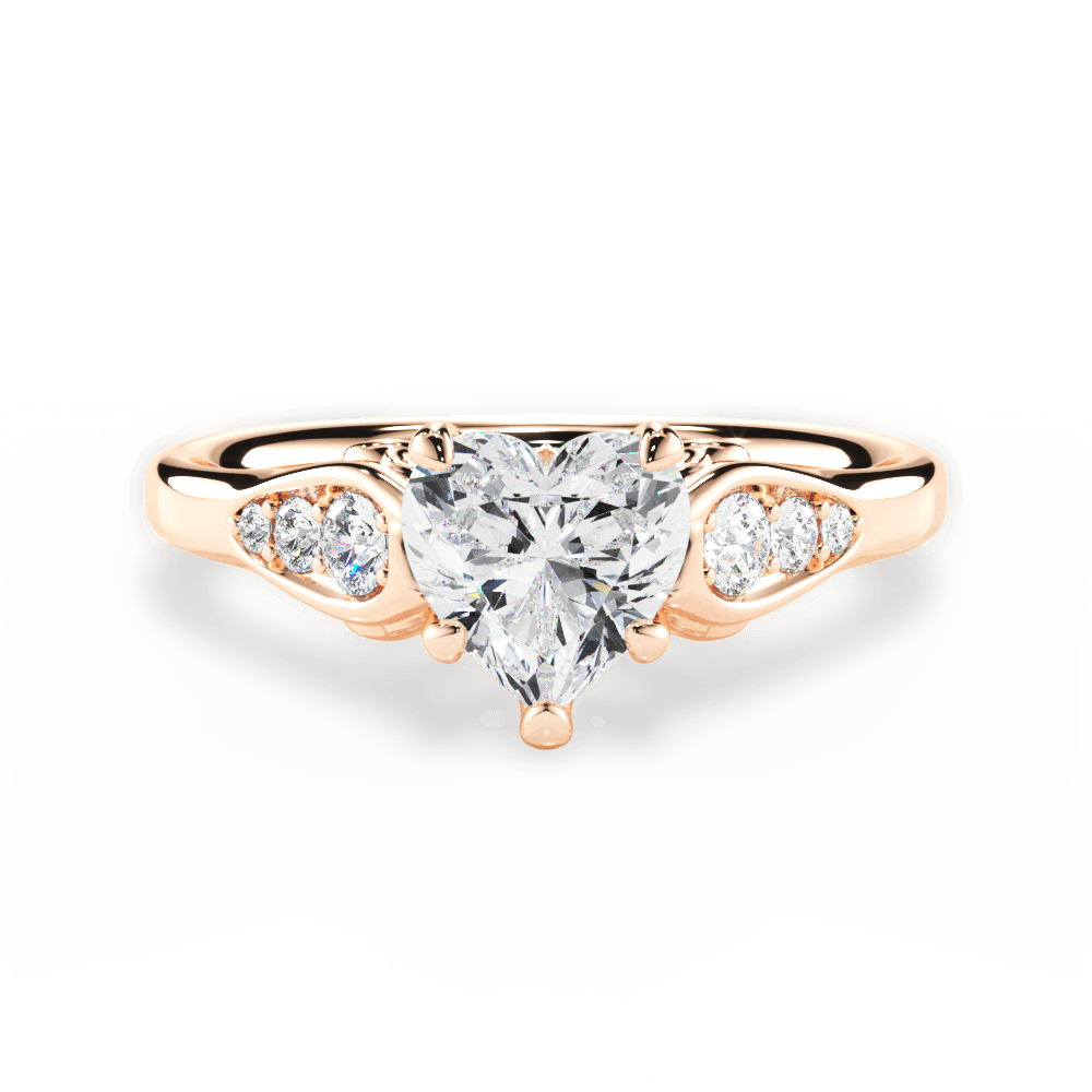 Cecilia Heart Cut Lab Grown Diamond 18Kt Rose Gold Engagement Ring
