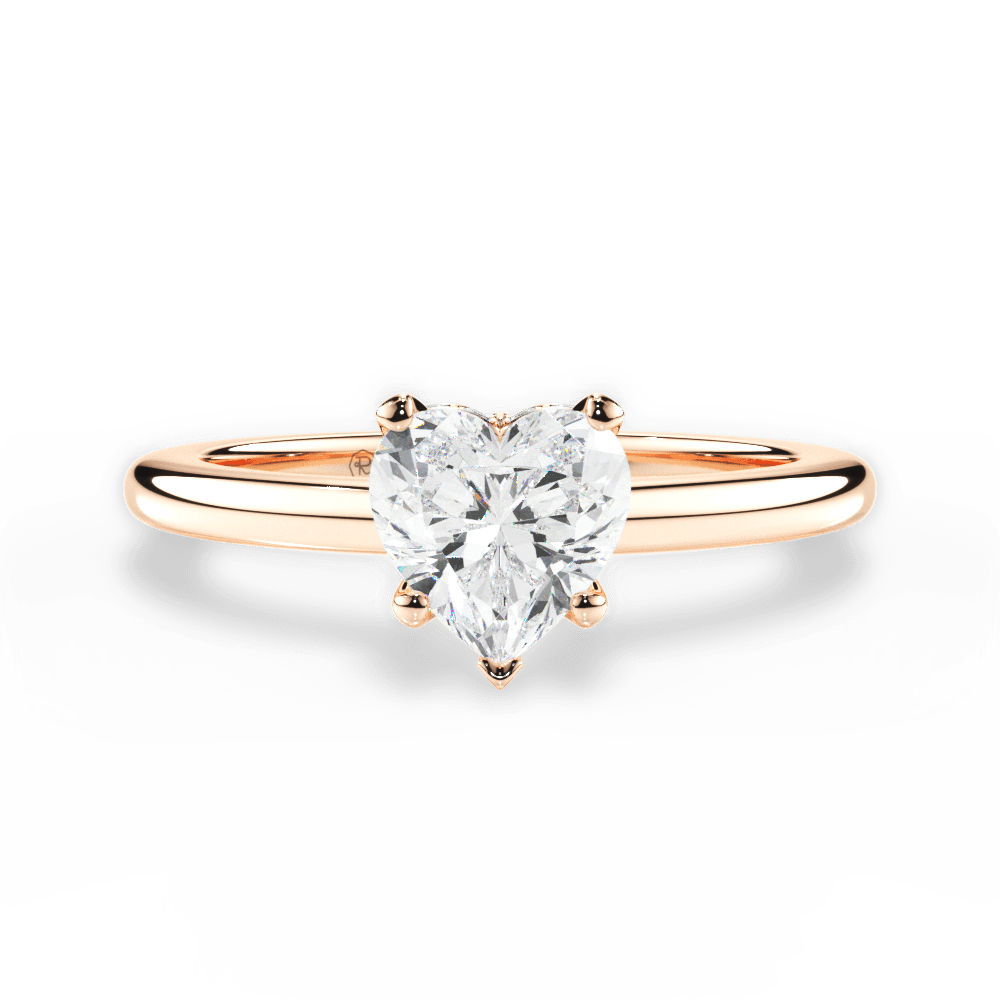 Brianna Heart Cut Lab Grown Diamond 18Kt Rose Gold Engagement Ring
